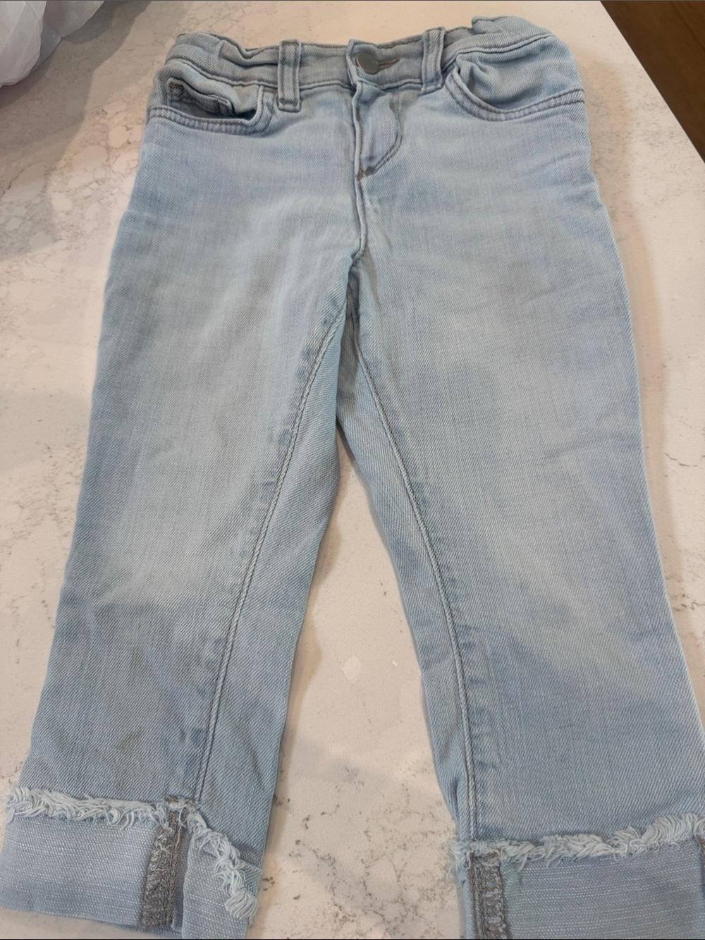 Children’s Place size 4T Light Blue Frayed Hem Jeans